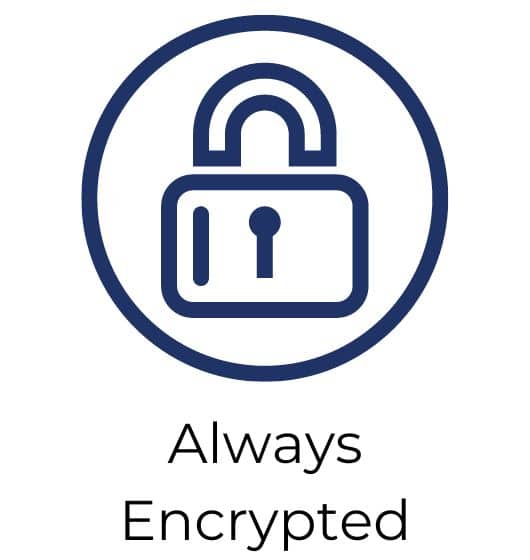 Lock logo - Always encrypted